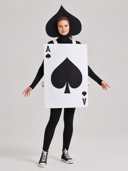 Ace of Spades Playing Card Carnival Costume for Halloween Costumes detail