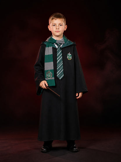 Children's Hooded Wizard Robe Costume Set with Striped Tie and Scarf main product view