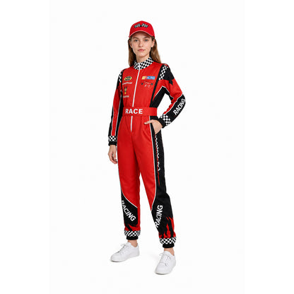 Children's Racing Jumpsuit with Checkered Print lifestyle
