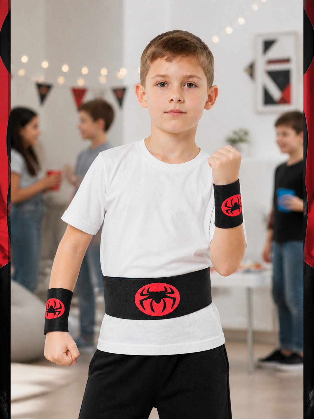 Costume Set: Black Belt and Spider Arm Cuffs lifestyle view