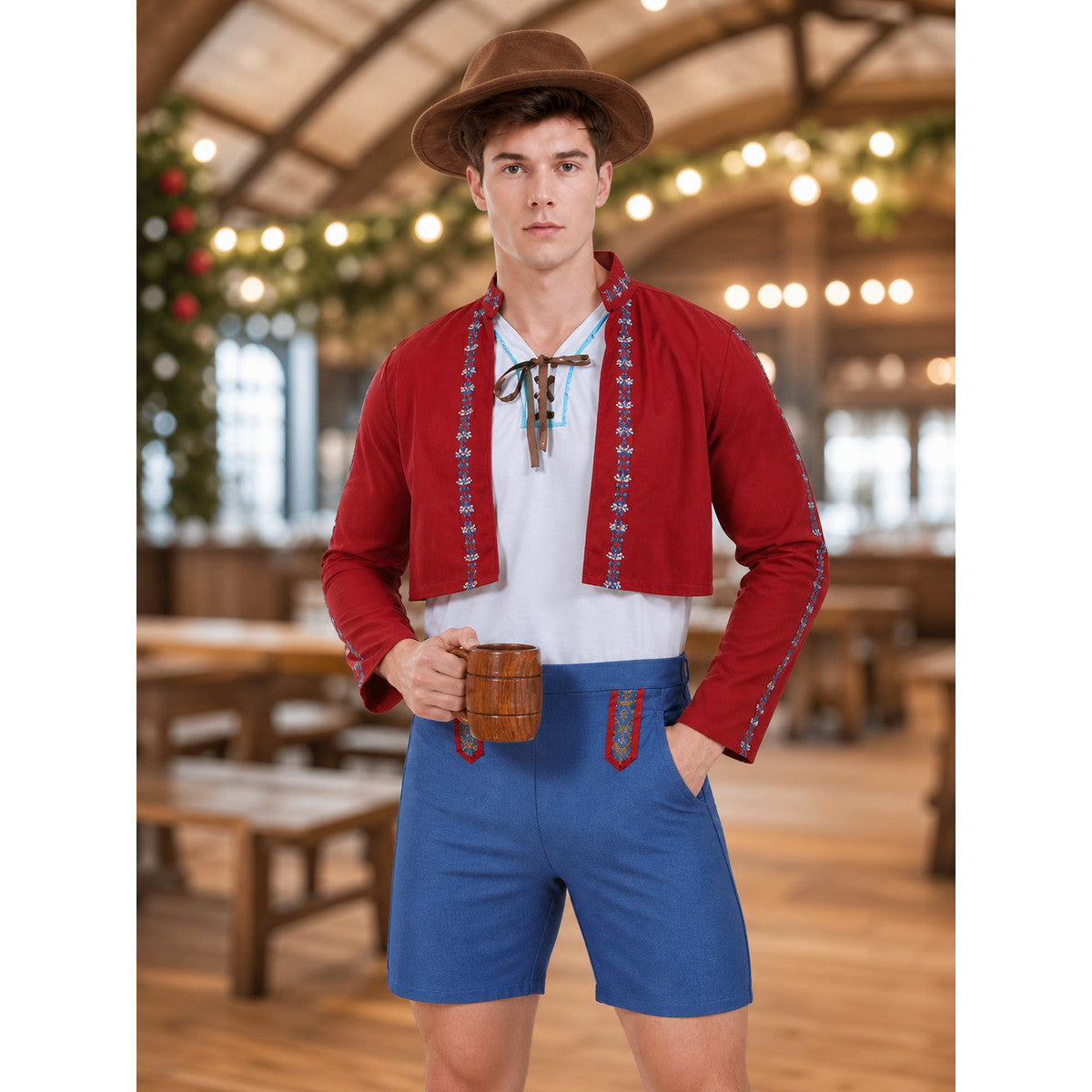 Oktoberfest-style carnival costume with hat lifestyle view
