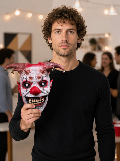 Scary Carnival Mask, Horned Clown