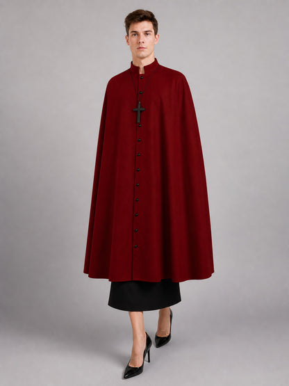Dark Red Hooded Costume Cloak