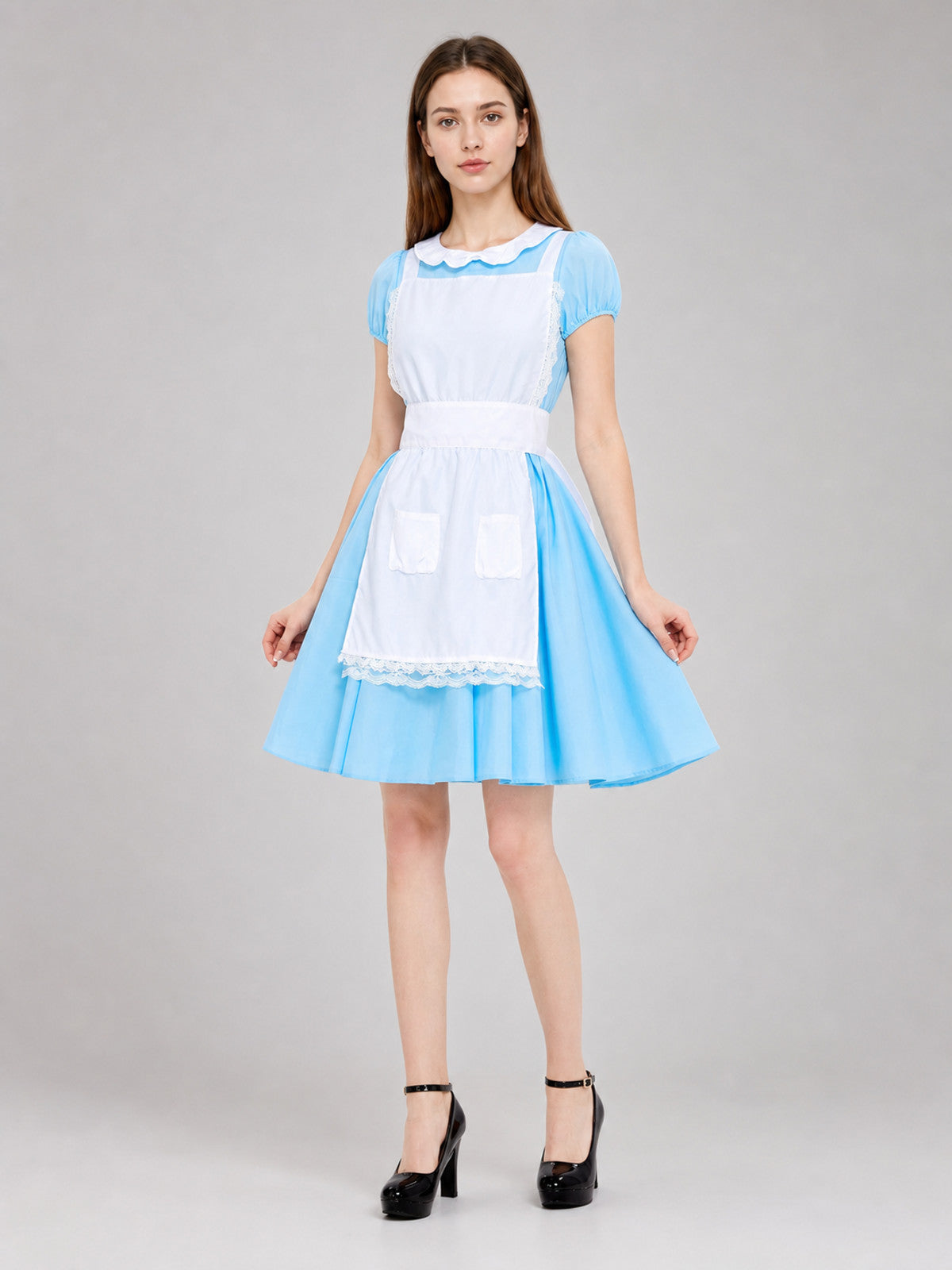 Dress with White Apron and Lace Trim Costume Dresses detail
