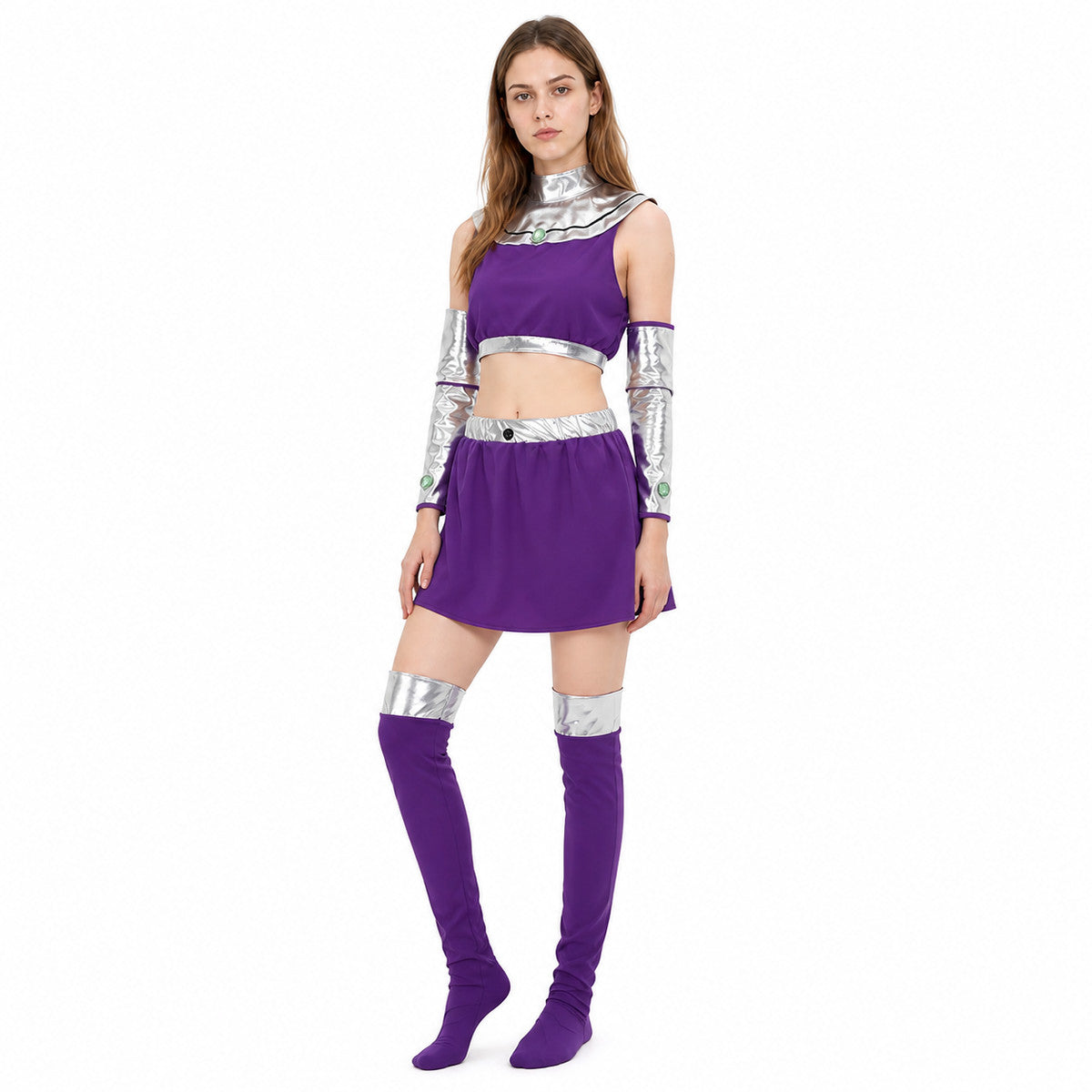 Raven Purple Costume with Short Skirt for Cosplay Costumes detail