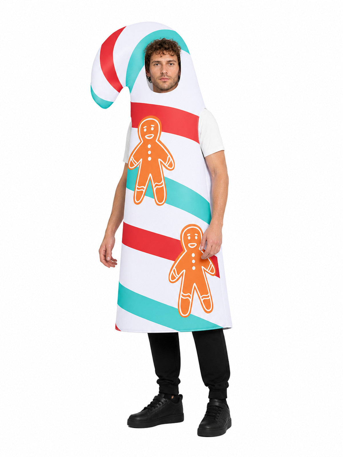 Carnival Candy Cane Jumpsuit with Hood