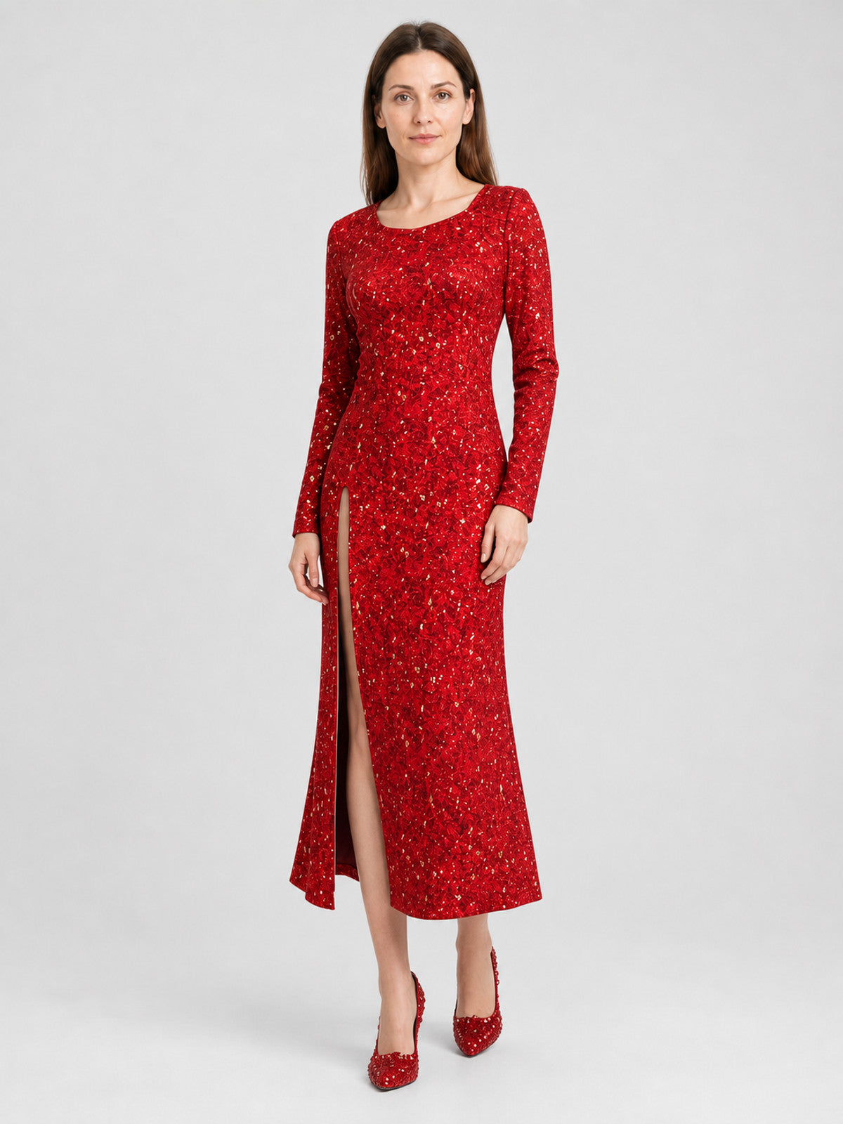 Fairy Godmother Dress from Shrek 2, Red, with Sequins Costume Dresses detail