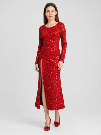 Fairy Godmother Dress from Shrek 2, Red, with Sequins Costume Dresses detail