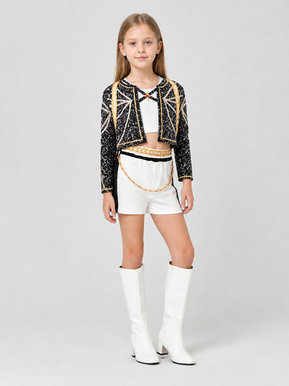 Children's Demon Hunter Costume with Sequins Costumes detail