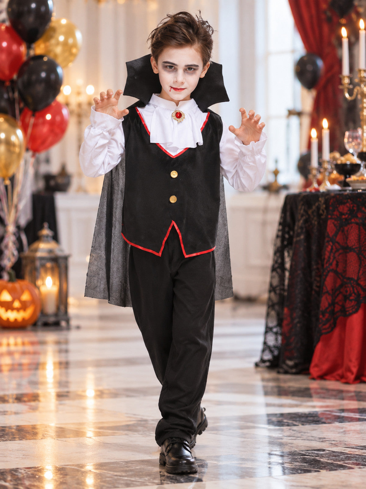 Children's Vampire Costume with Cape lifestyle view