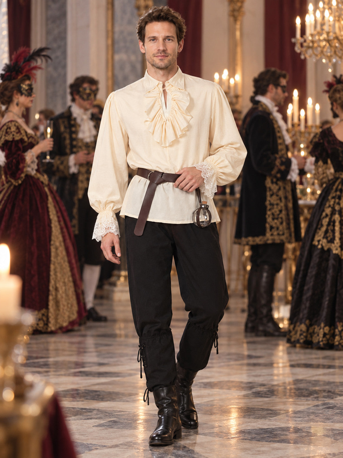 Medieval-Style Costume: Shirt, Pants, Belt
