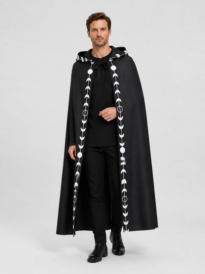 Black Hooded Cloak for Halloween, Vampire Costume Costume Capes detail