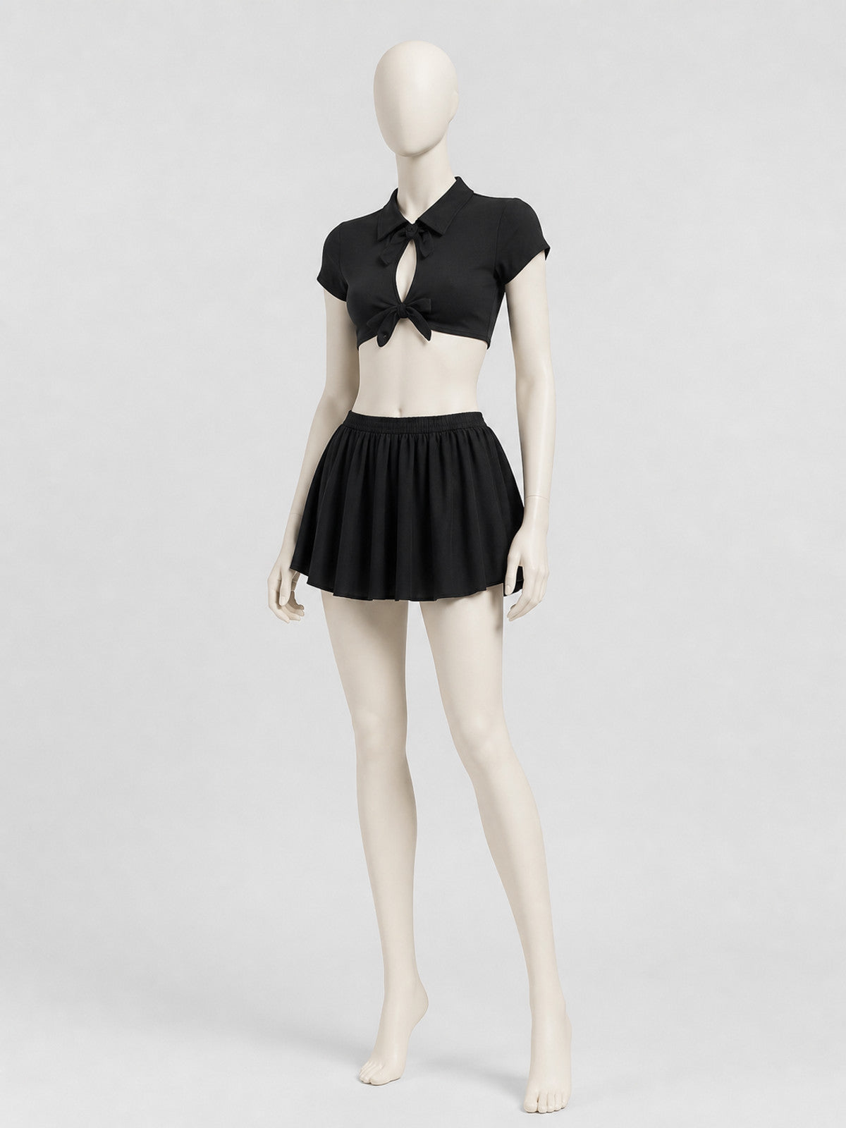 Erotic Police Costume, Black, Top and Skirt, S-L