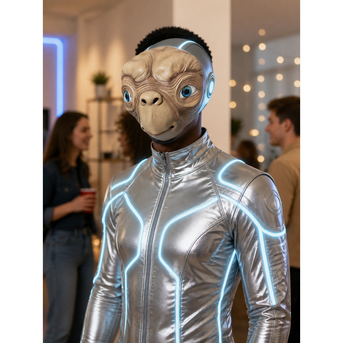Alien Carnival Mask for Halloween and Cosplay lifestyle view