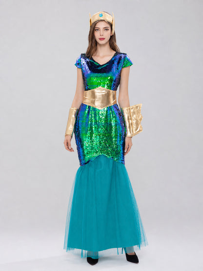 Sequin Cosplay Dress with V-Neck