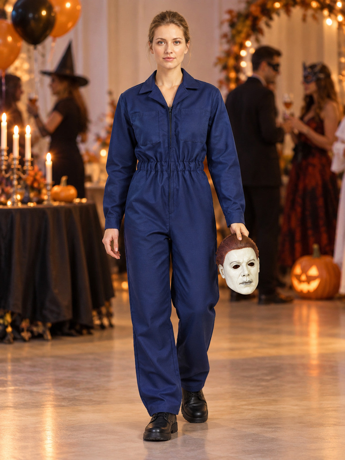 Dark Navy Carnival Costume Jumpsuit lifestyle view