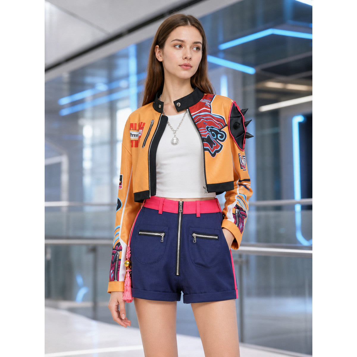 Cosplay costume with jacket, vest, and shorts for Halloween lifestyle