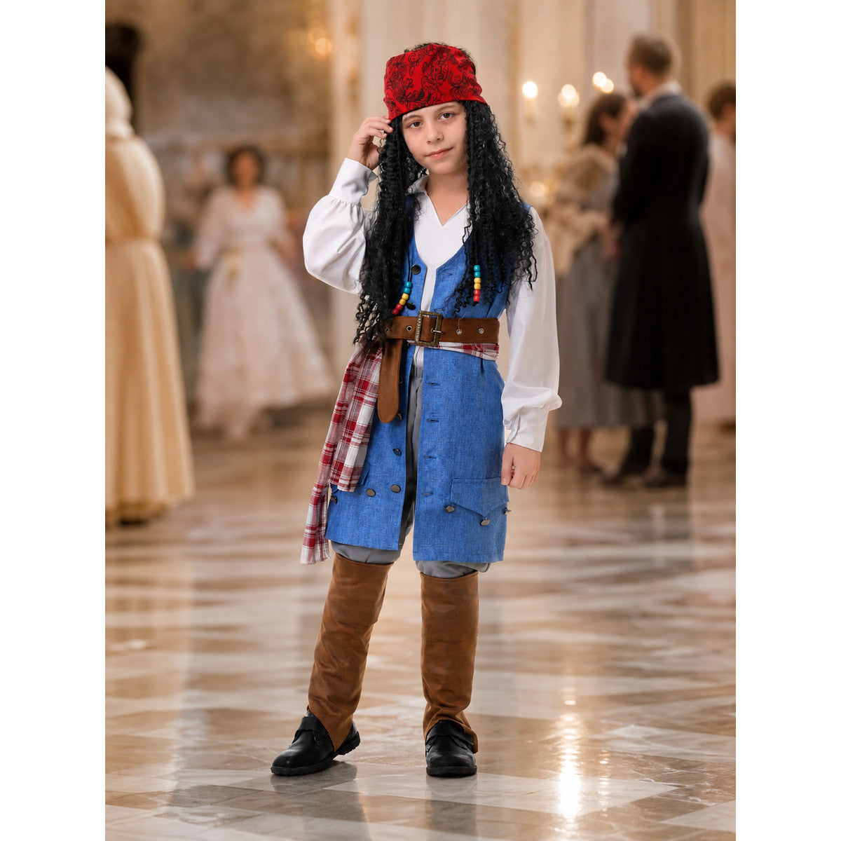 Caribbean Pirate Captain Costume for Halloween, S–XXL lifestyle view