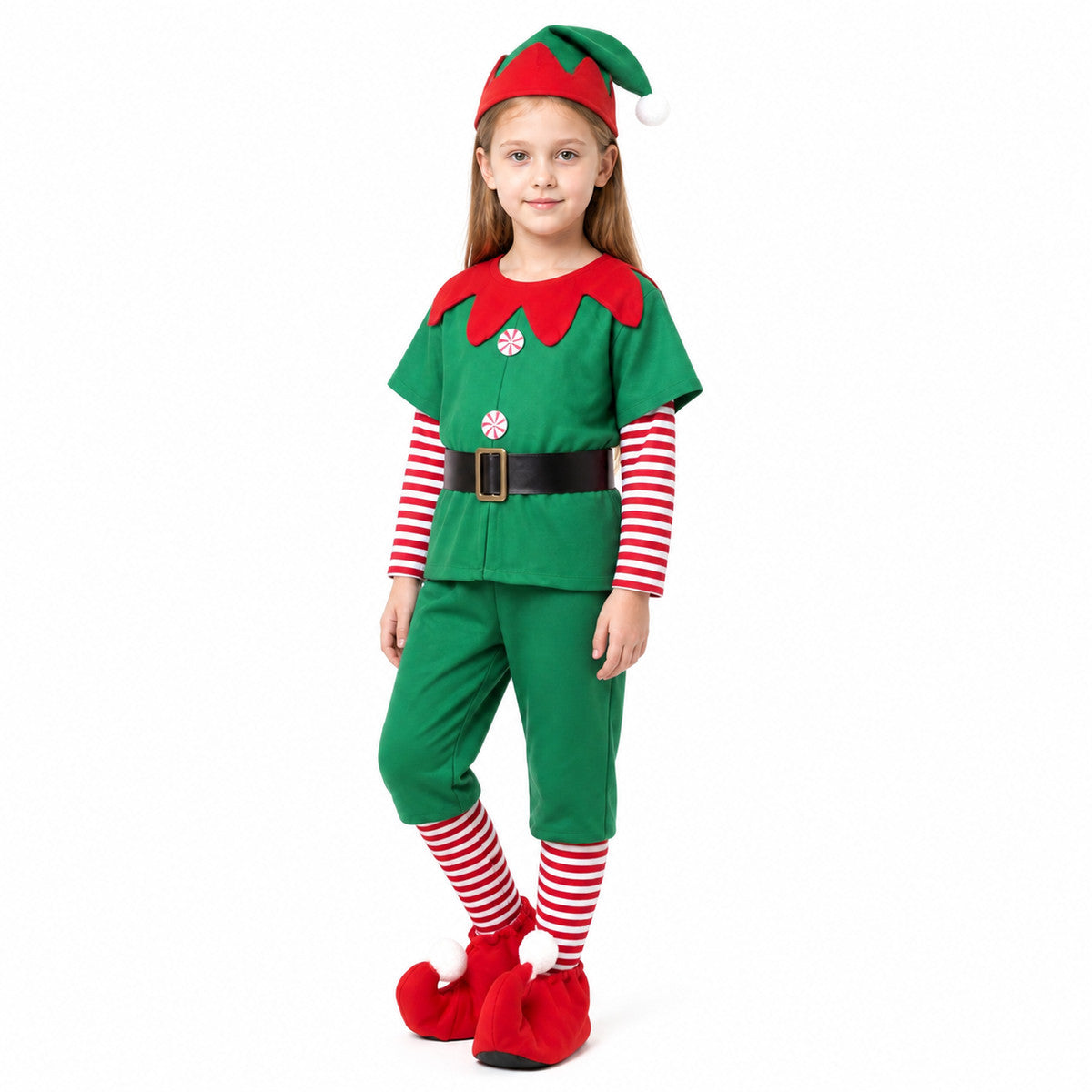 New Year's Elf Costume with Hat and Belt Costume Headwear detail
