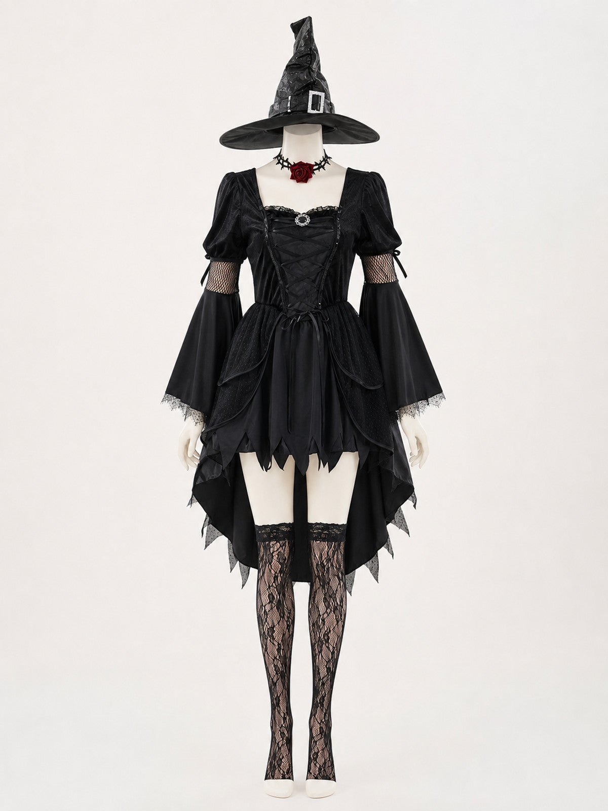 Women's Witch Costume with an Asymmetrical Hem lifestyle view