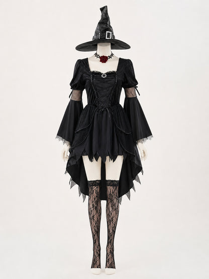 Women's Witch Costume with an Asymmetrical Hem lifestyle view