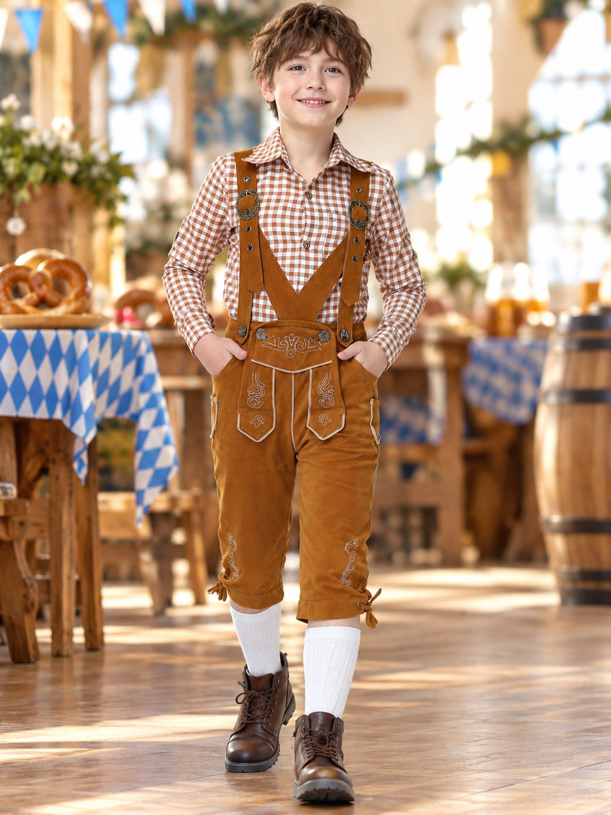 Bavarian Yellow-Brown Suspender Breeches