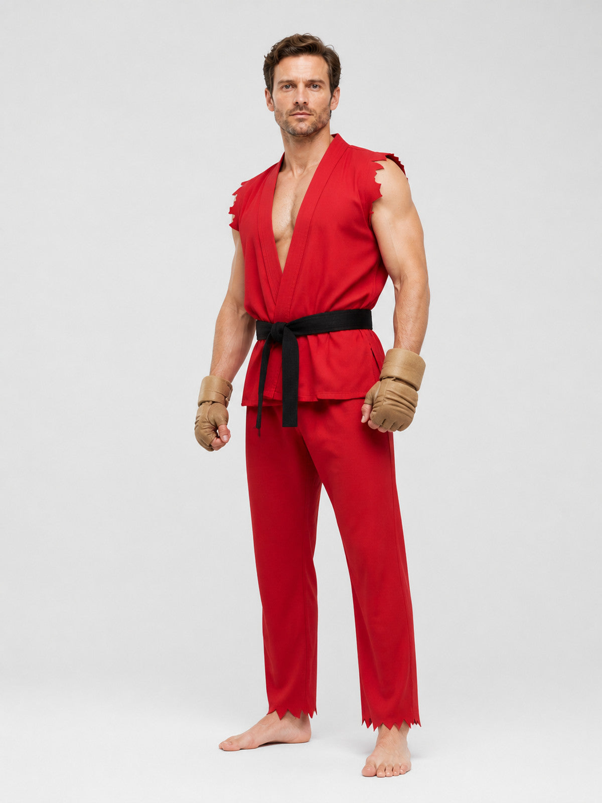 Street Fighter Cosplay Costume: Sleeveless Top, Pants, Belt
