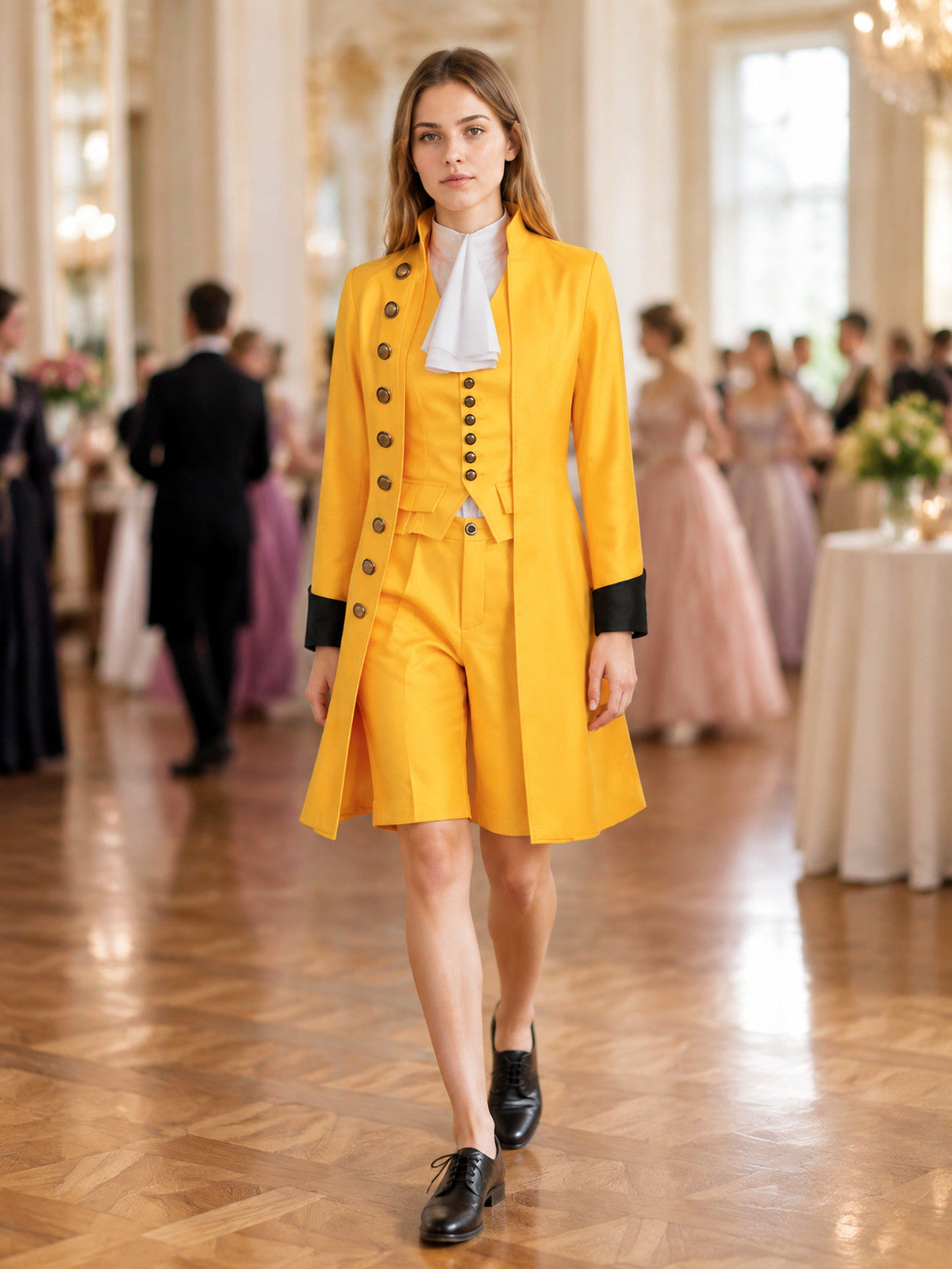 Yellow Vintage Cosplay Suit with Vest lifestyle view