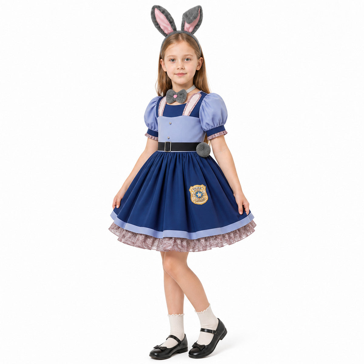 Rabbit Police Officer Costume Dress with Ears Costume Dresses detail