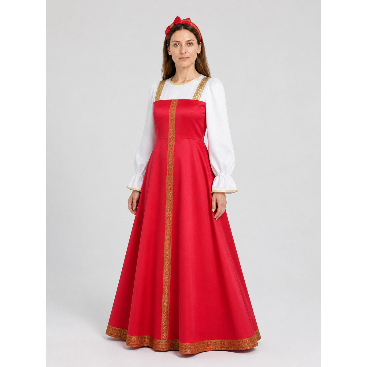 Russian Folk Costume: Dress and Kokoshnik Costume Dresses detail