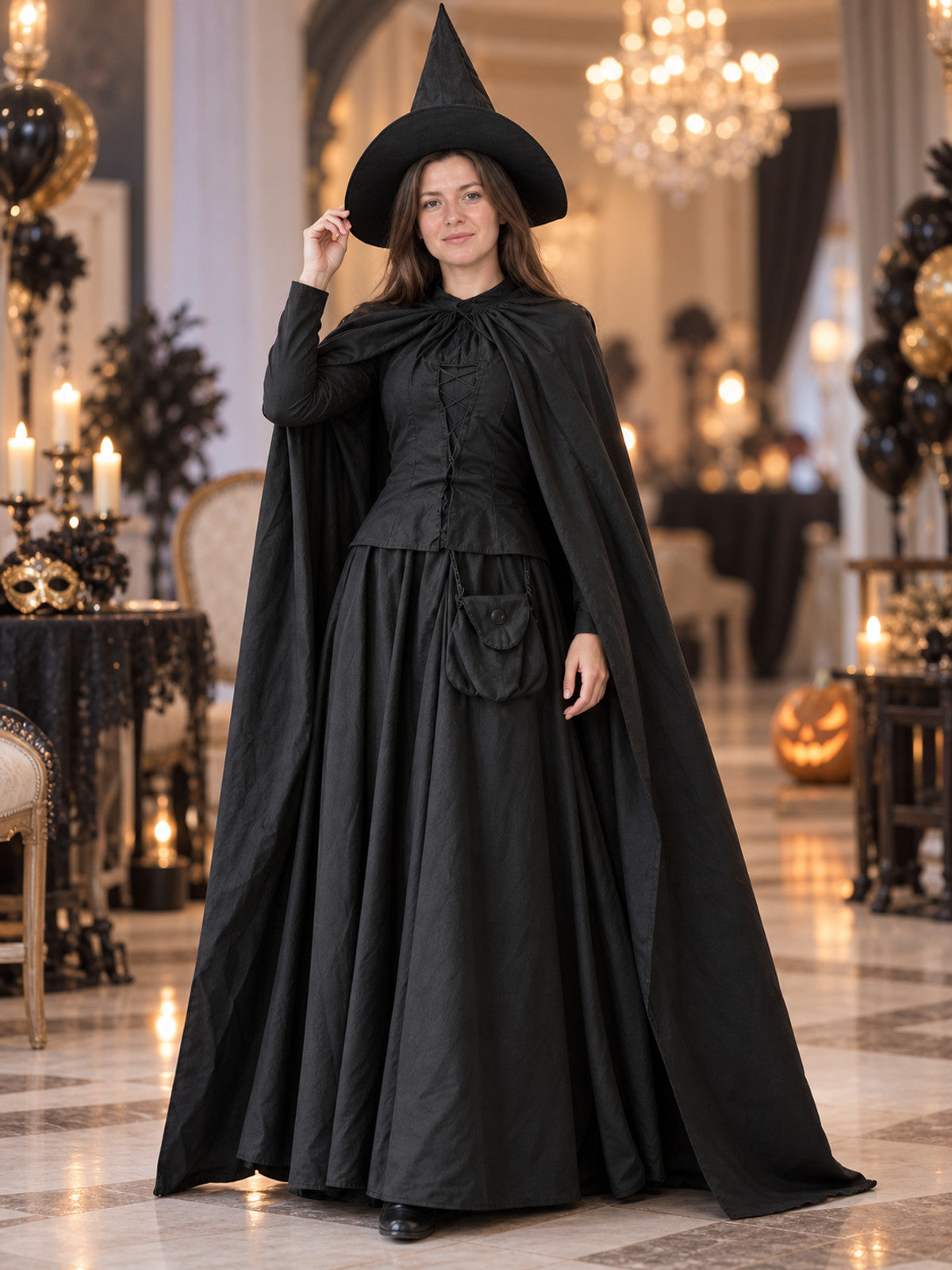 Witch Halloween Costume with Pointed Hat