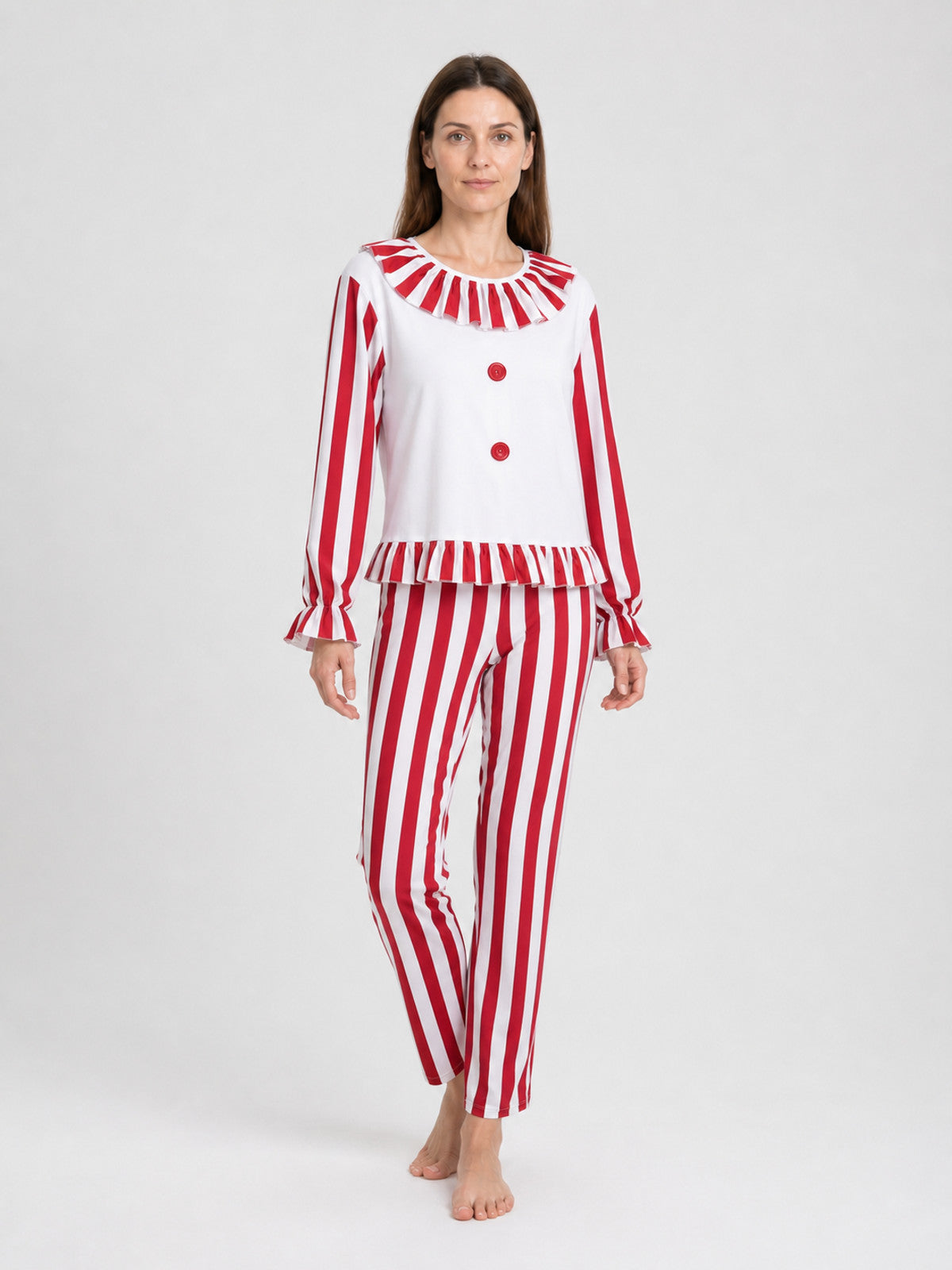 Clown Cosplay Costume, Red and White, 2-Piece Costumes detail