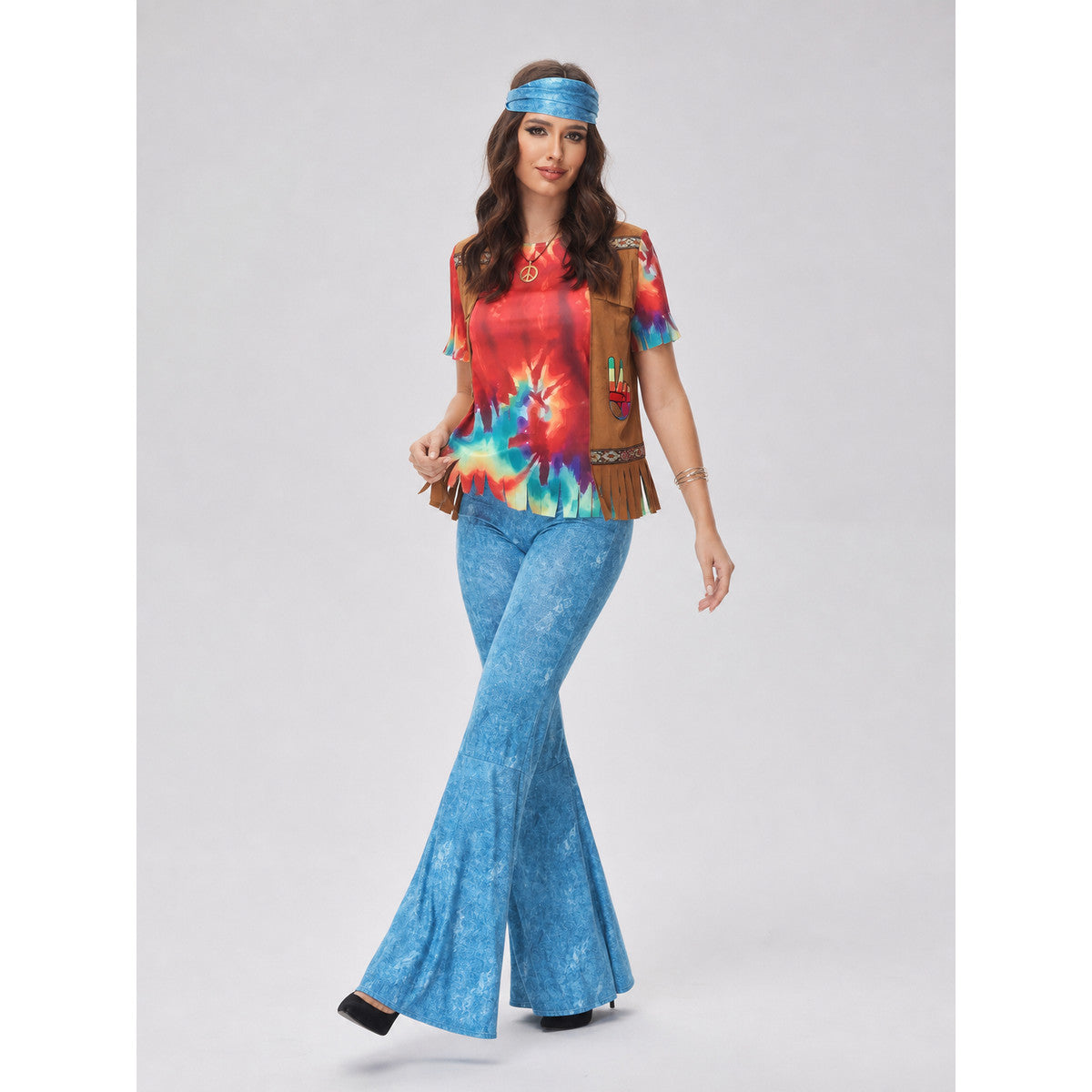 Disco Stage Costume with Vest, Top, and Pants
