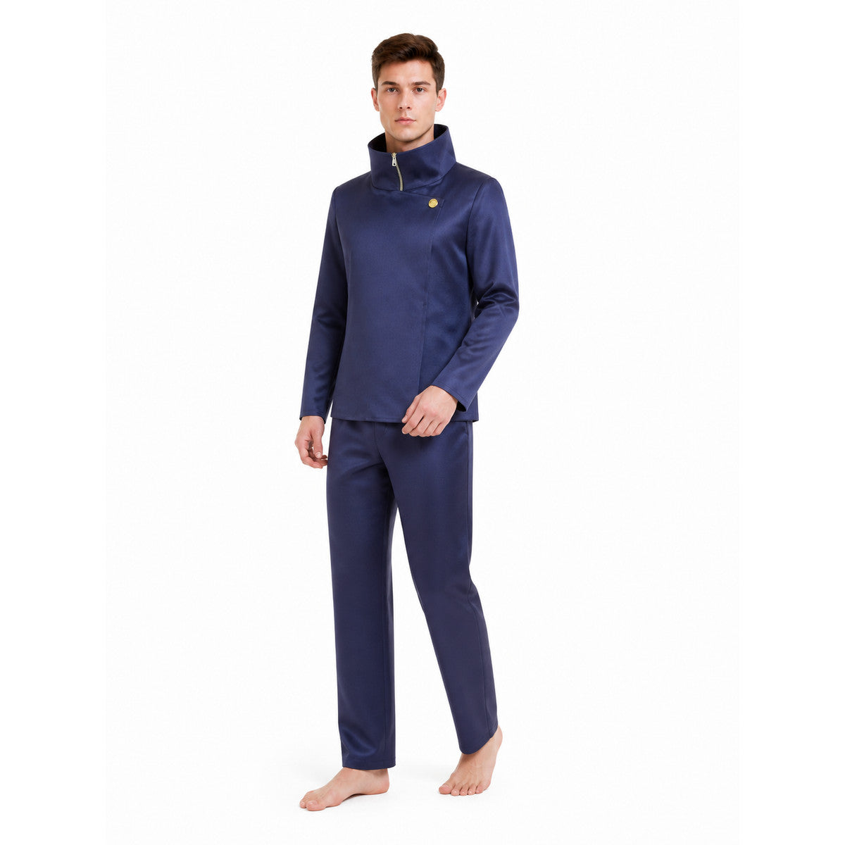 Anime Cosplay Costume with High Collar and Pants Costumes detail