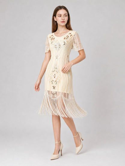 1920s-Style Dress with Fringe and Embellishments Costume Dresses detail