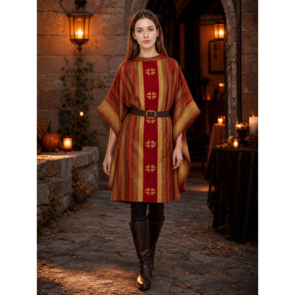 Medieval Cosplay Cloak with Gold Decoration