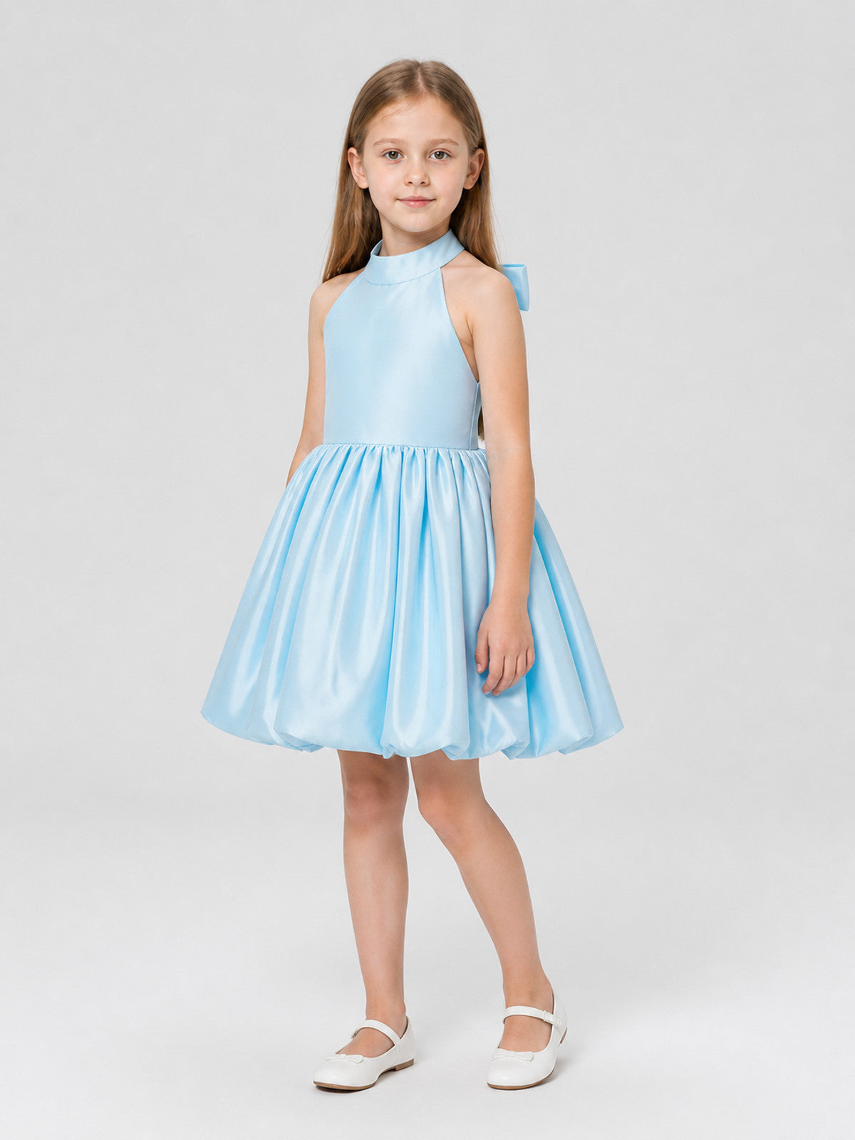 Full Festive Dress with Lace Back and Bow