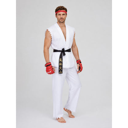 Ryu Street Fighter Cosplay Costume, White Set Costumes detail