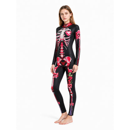 Skeleton jumpsuit with bone print and long sleeves lifestyle