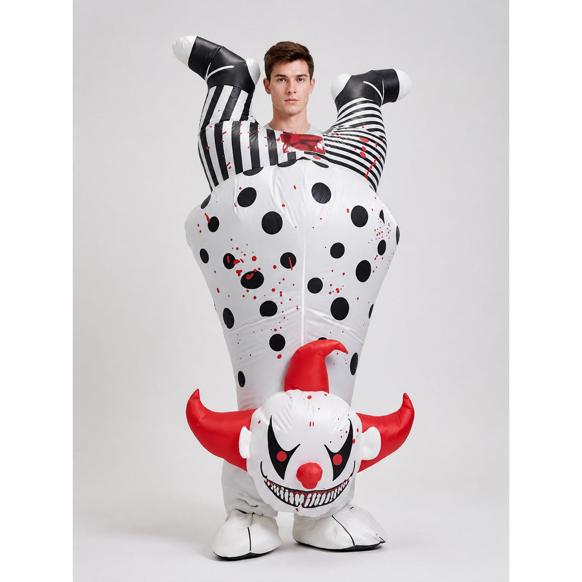 Inflatable Bloody Clown Costume with Upside-Down Legs main product view