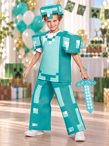 Kids' Pixel-Style Carnival Costume with Helmet