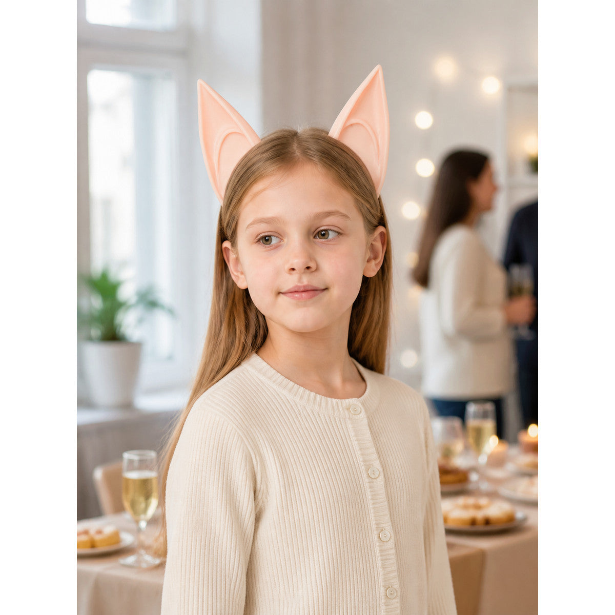Pink Carnival Headband with Pointed Ears for Halloween lifestyle view