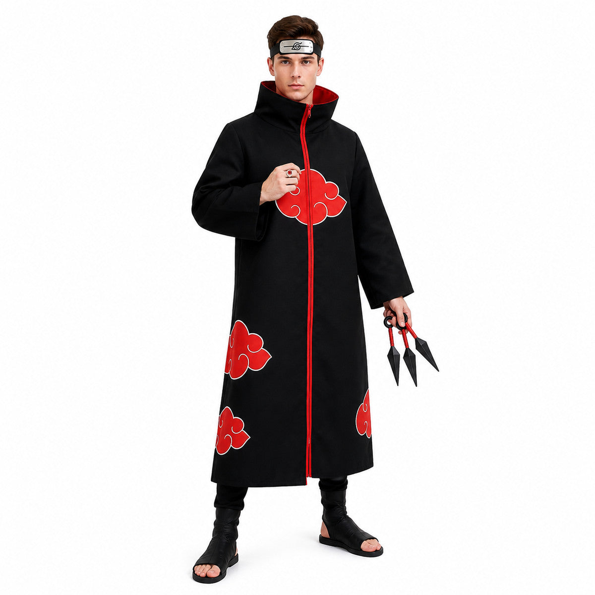 Akatsuki Costume with Red Clouds for Cosplay Costumes detail