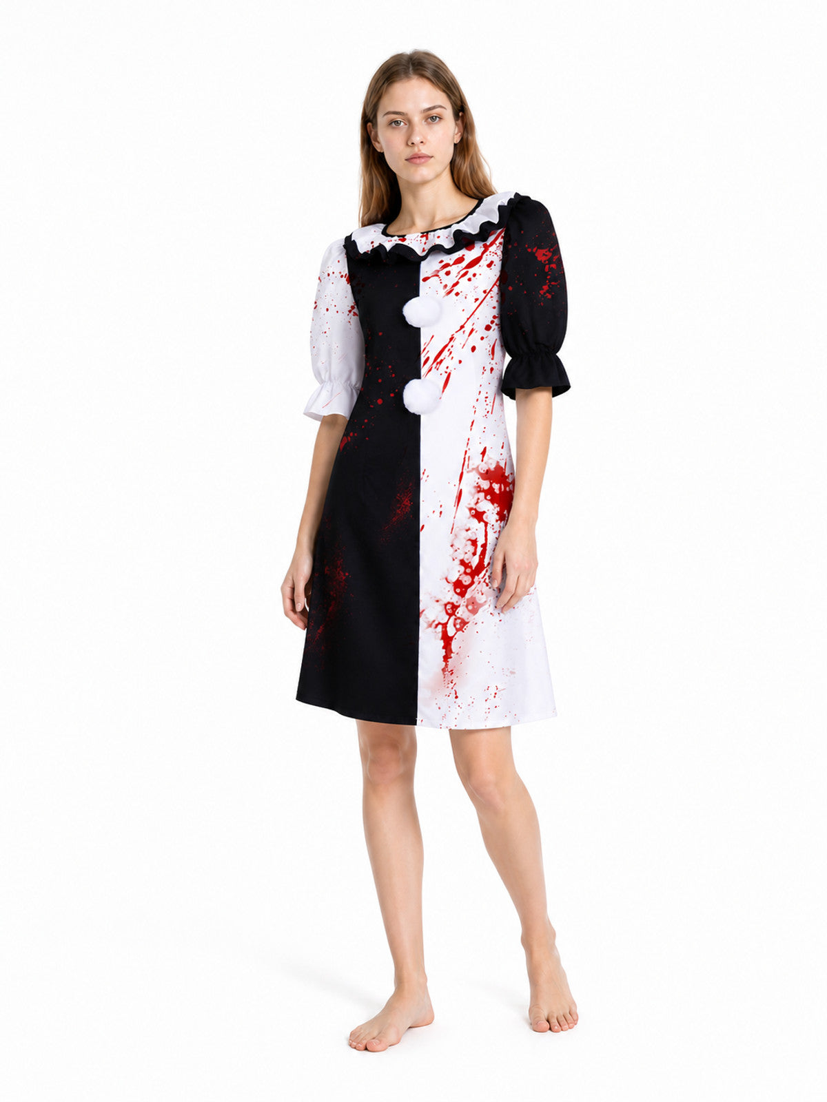 Clown Carnival Dress with Blood Print