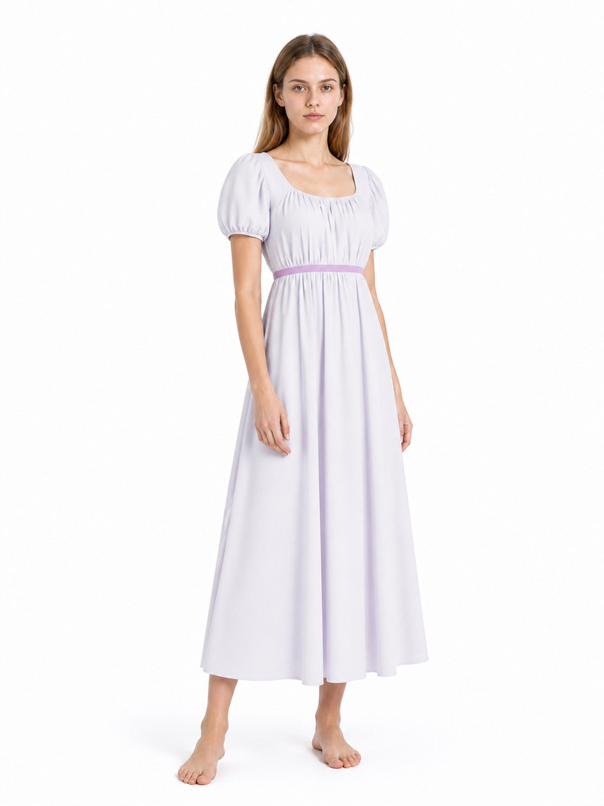 Vintage Dress with a High Waist and Puff Sleeves Costume Dresses detail