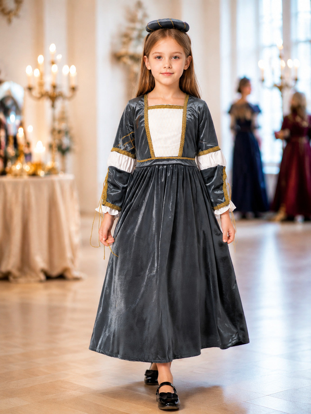 Medieval Carnival Dress with Head Accessory lifestyle view