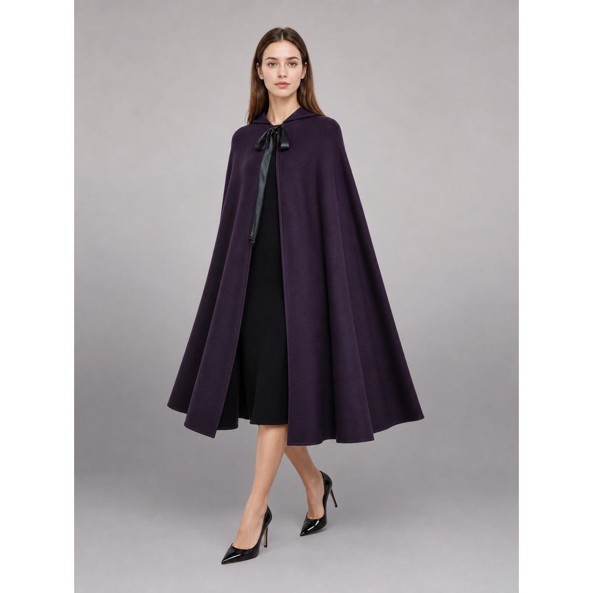 Purple Gothic Carnival Cloak with Hood