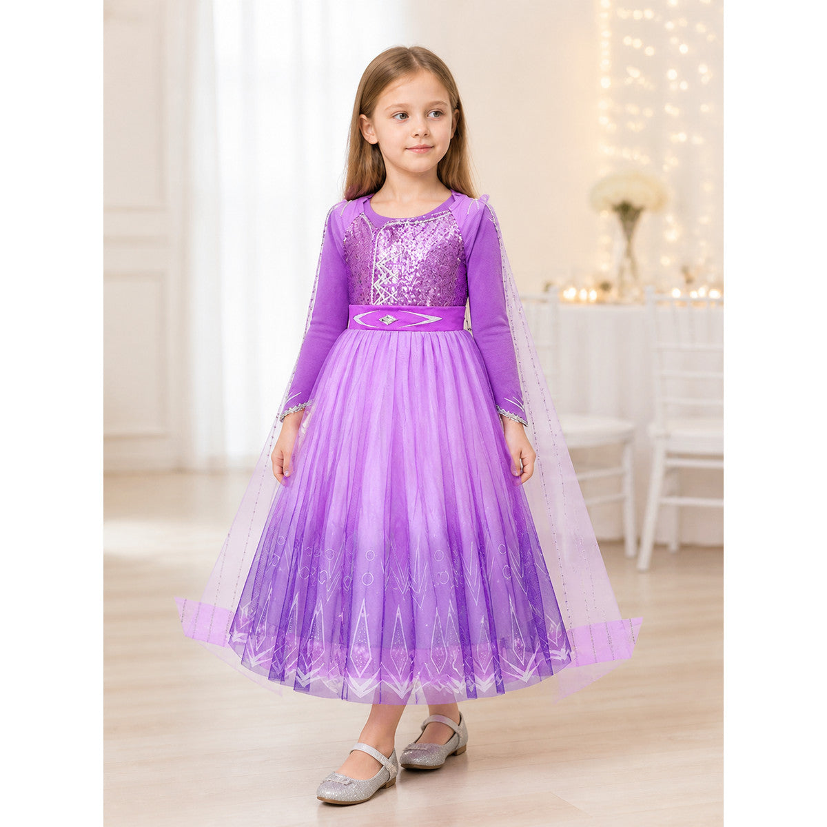 Snow Queen Costume Dress for Halloween and Cosplay lifestyle view