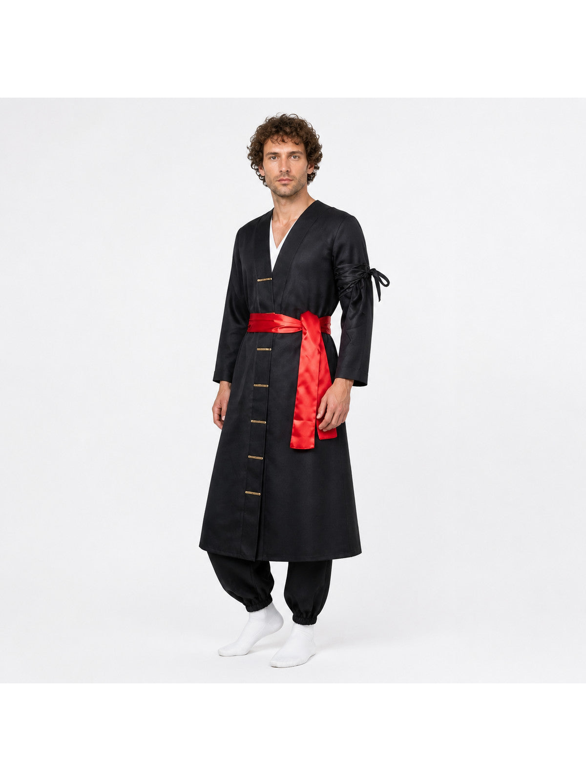 Zoro Cosplay Costume, Black with Red Belt Costumes detail