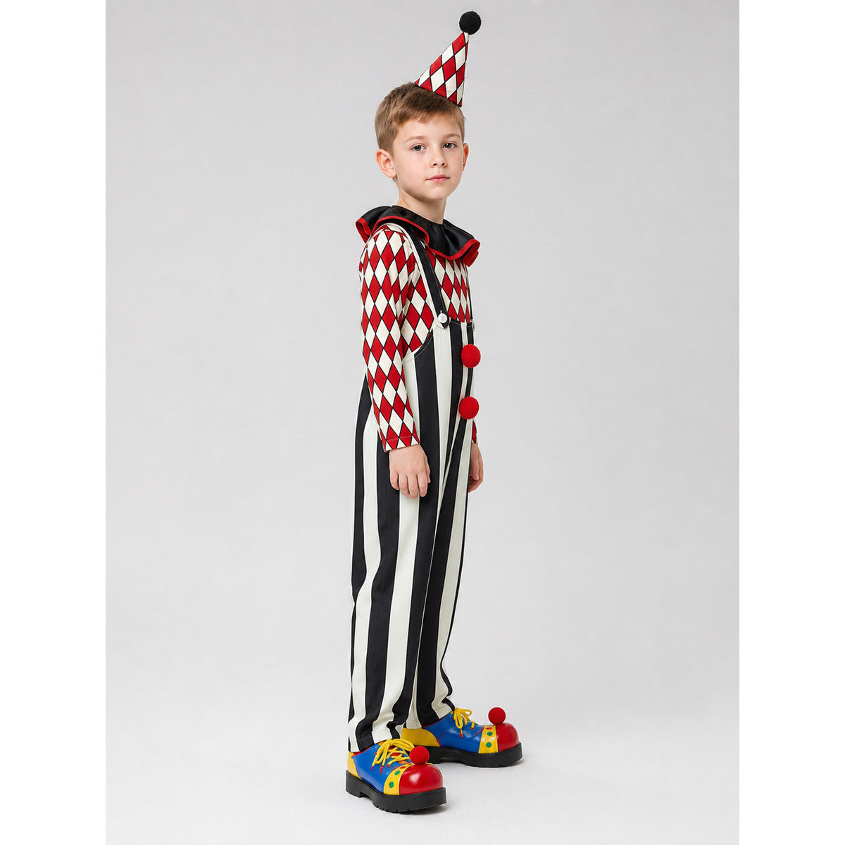 Clown Costume with Hat and Nose side view